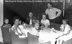 QSS Arcadia 1962 MacQuarrie Family returning to Canada