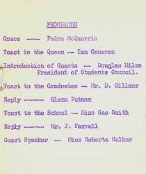 1960 May 13 Graduation Banquet Program