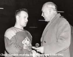 1961 - 62 Chuck Hamilton receiving Best Player Award