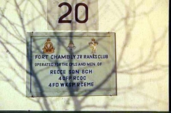 Fort Chambly Junior Ranks Club Sign