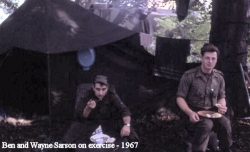 1967 Ben and Wayne Sarson on exercise