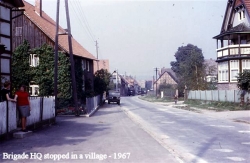 1967 Brigade HQ Stopped in a village