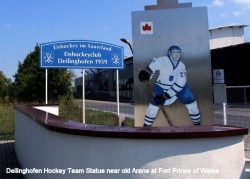 Fort Prince of Wales Deilinghofen Hockey Team Statue near old arena