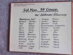 Names of people who worked with Sgt. Maj. McGowan