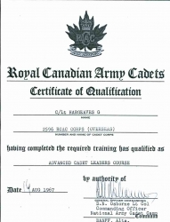 1967 August, Certificate of Qualification, RCAC