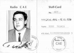 Radio CAE Staff Card 1970