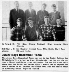 1965 - 66, Junior Boys Basketball