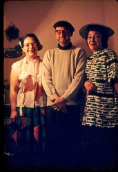 1961 - Gwen Dencer, Jack MItchell, Audrey Mitchell attend Halloween Party at 1RHC Sergeant's Mess