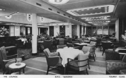 RMS Saxonia - Tourist Class Lounge