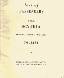 RMS Scythia Passenger List p. Cover